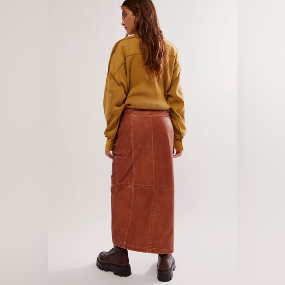 NWT We The Free Nowhere To Run Vegan Maxi Skirt - Picture 3 of 3